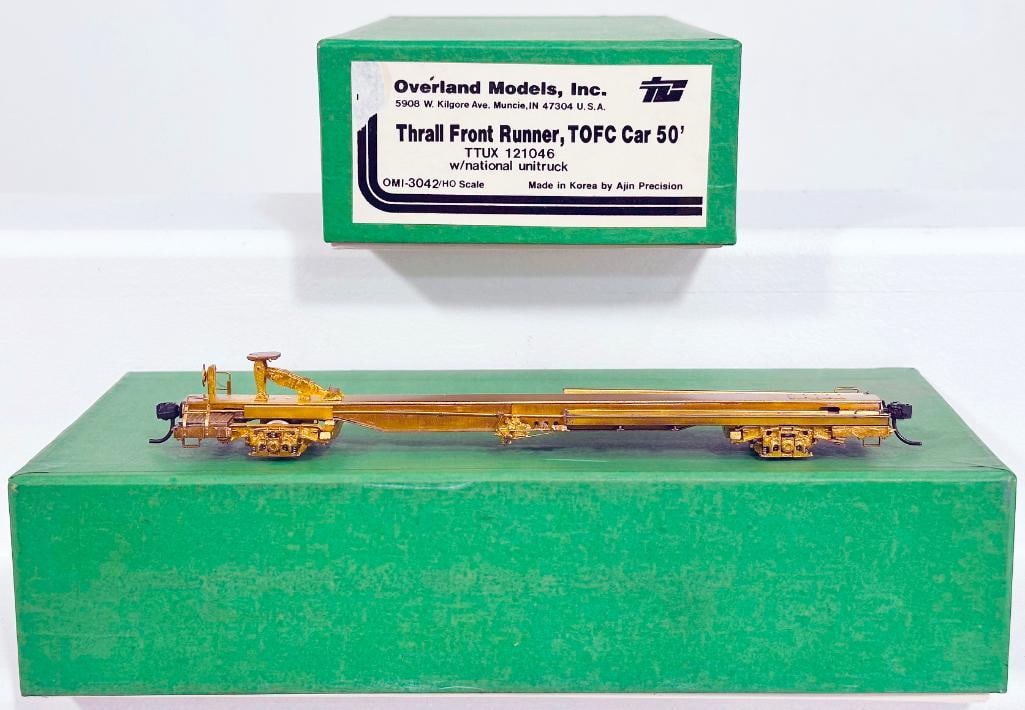 Overland Models Modern HO Brass Thrall Front Runner TOFC Car 50 Feet Boxed X7 (1 of 8)