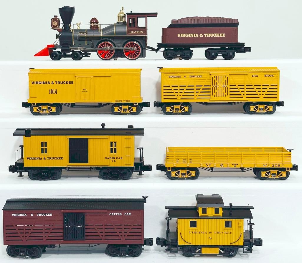 MTH Modern O Gauge Dayton 4 – 4 – 0 V&T RR Locomotive and Tender/Six (6) Assorted Old (1 of 6)