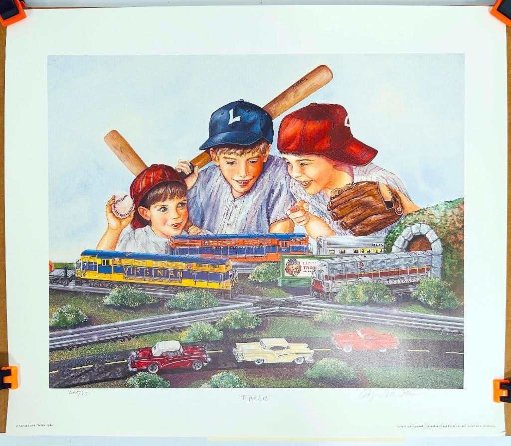 Angela Trotta Thomas Print – “Triple Play”: Angela Trotta Thomas Print – “Triple Play”, in C8 and Artist Proof 5 of 25 size of edition.