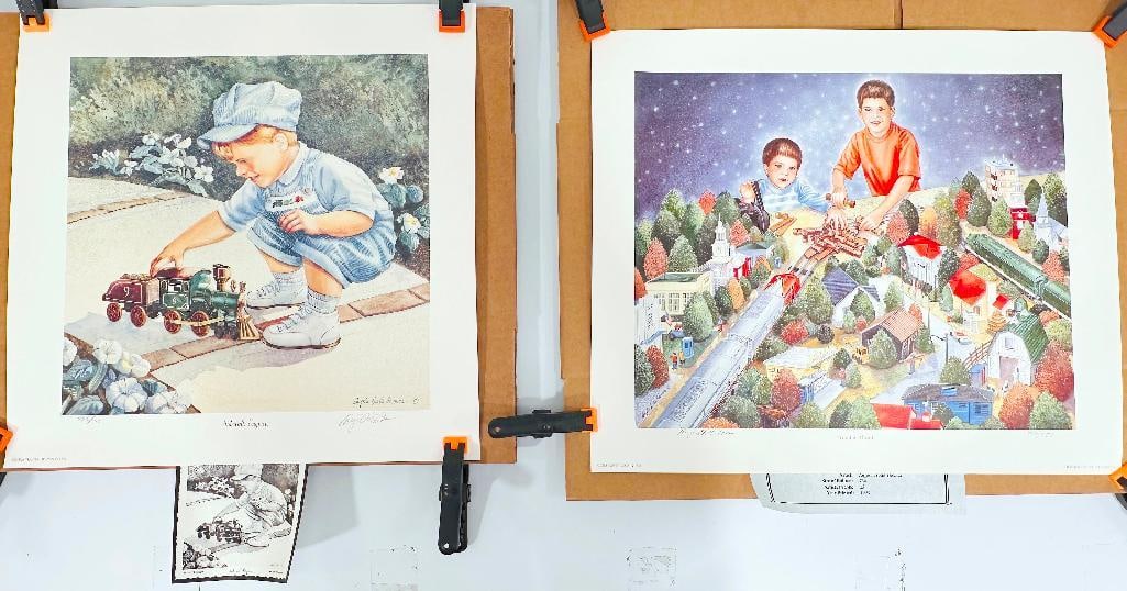 Angela Trotta Thomas Print – “Sidewalk Engineer” and “Trouble Ahead” (1 of 7)