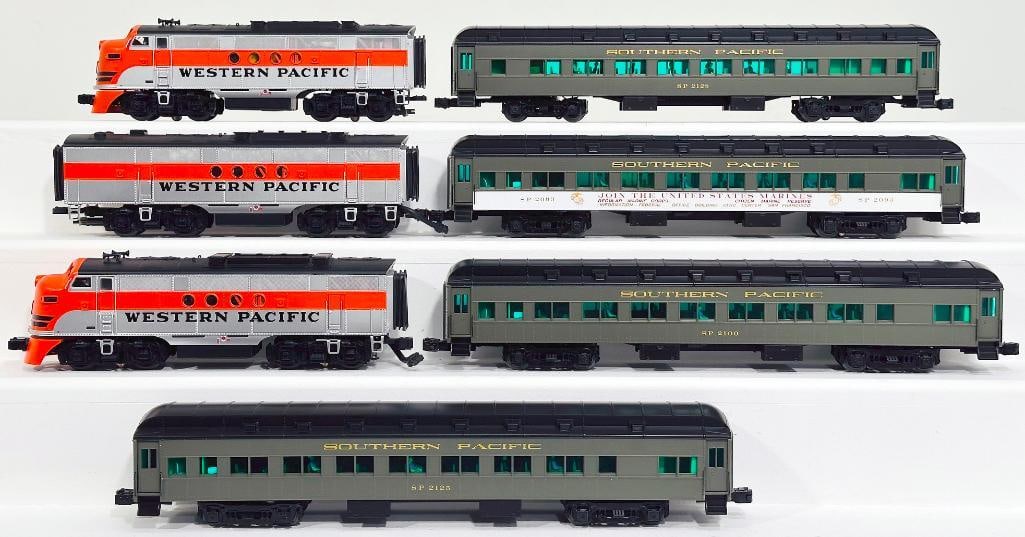 Lionel Modern O Gauge Western Pacific A – B – A Diesel Units and Four (4) Assorted South (1 of 8)
