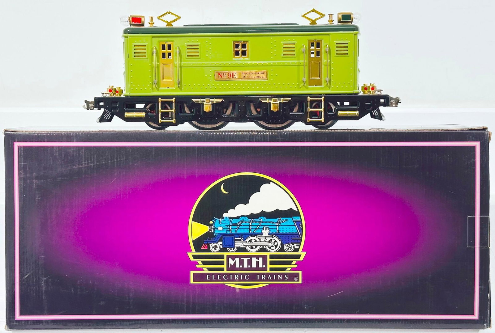 MTH Tinplate Traditions Modern Standard Gauge 9E Two-Tone Green Electric Locomotive Boxed (1 of 8)