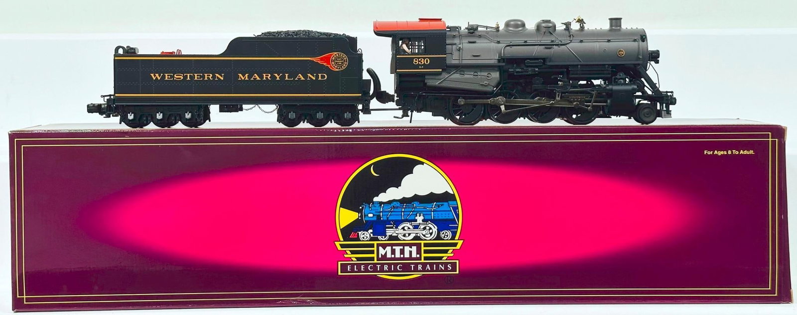 MTH Modern O Gauge Western Maryland 2–8–0 H – 9 Consolidation Steam Locomotive & Tender with (1 of 8)