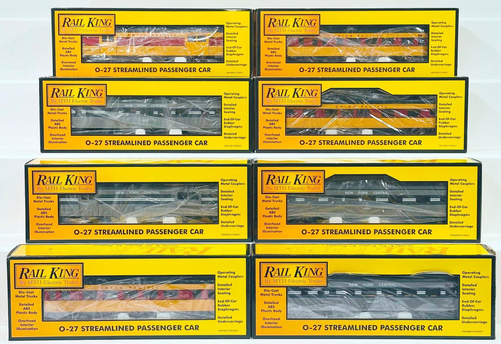 MTH Rail King Modern O Gauge Four (4) Assorted Union Pacific Passenger Cars and Four NYC Cars Boxed (1 of 5)
