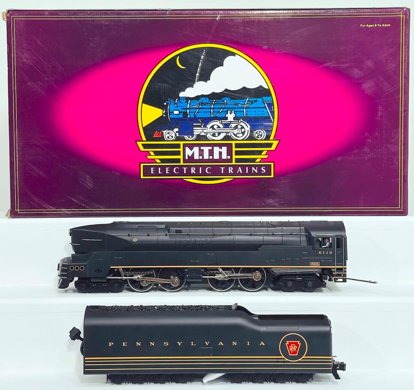 MTH Modern O Gauge Pennsylvania 4 – 4 – 4 – 4 T – 1 Duplex Steam Locomotive and Tender with (1 of 8)