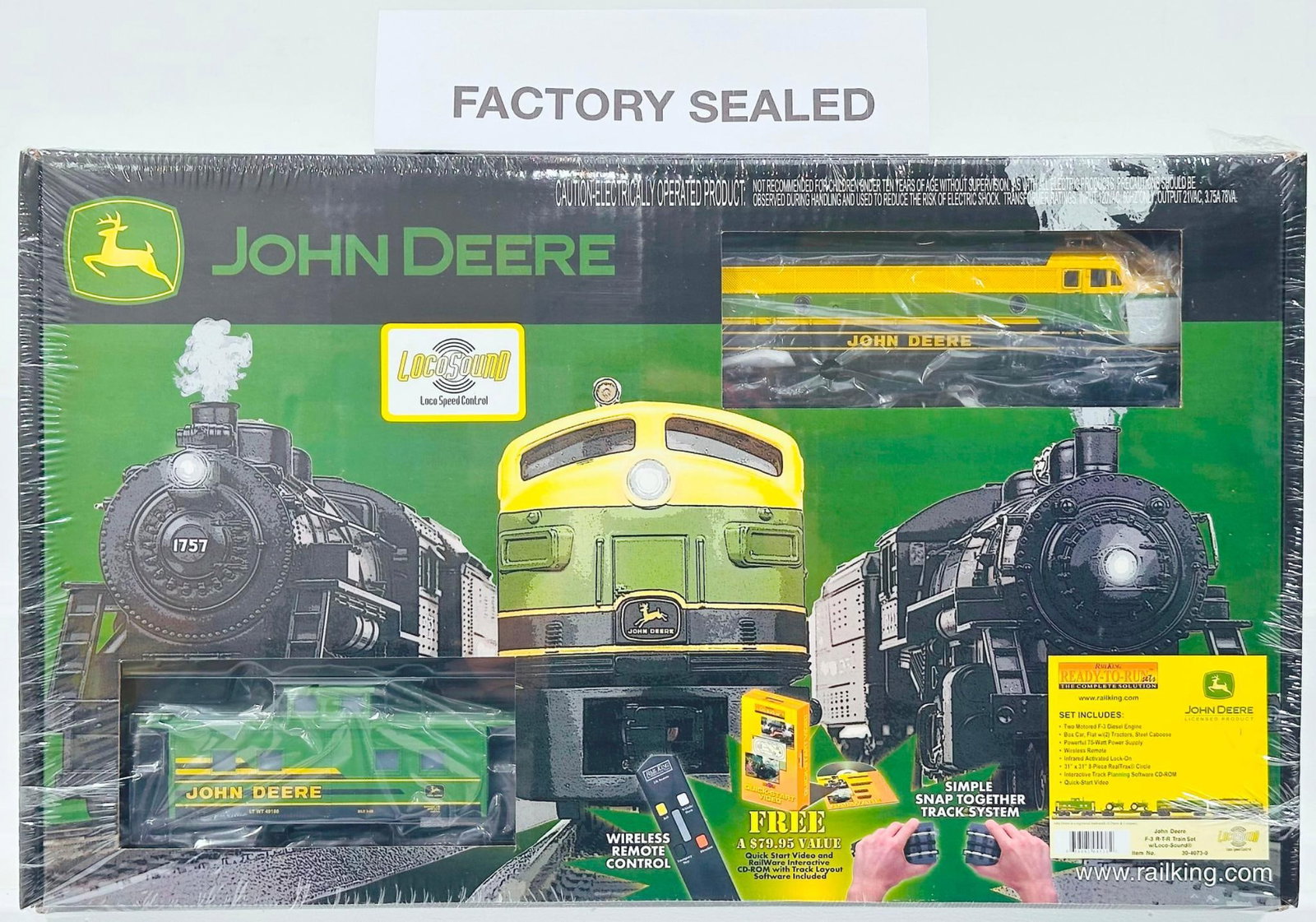 MTH Rail King Modern O Gauge John Deere Diesel Unit Freight Train Boxed (1 of 5)