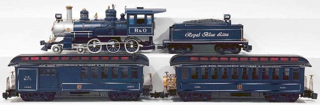 Bachmann Modern G Scale 4 - 6 - 0 Royal Blue Line Locomotive and Tender and Observation Car (1 of 6)