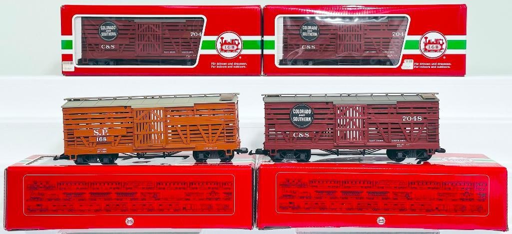 LGB Modern G Scale 45683 Livestock Car Boxed X3 and 4680 Livestock Car Boxed (1 of 9)