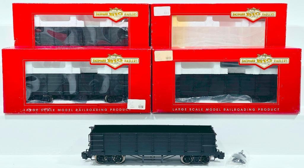 Bachmann Big Haulers Modern G Scale G Gondola painted unlettered Black Boxed X4 (1 of 11)