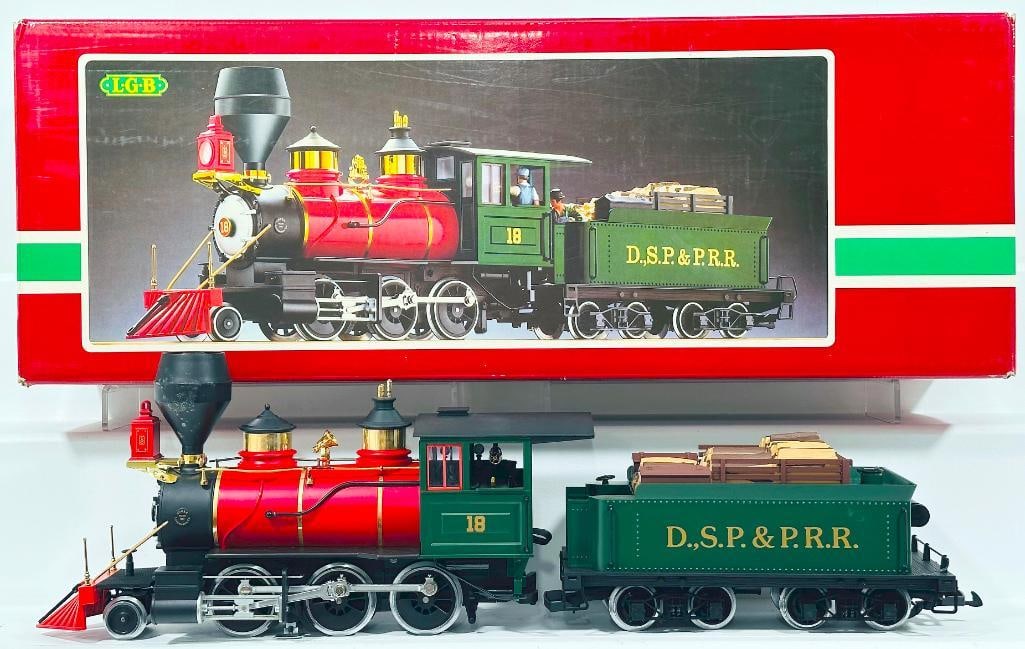 LGB Modern G Scale 2018 D DSP & PRR Old Time Locomotive and Tender Boxed (1 of 8)