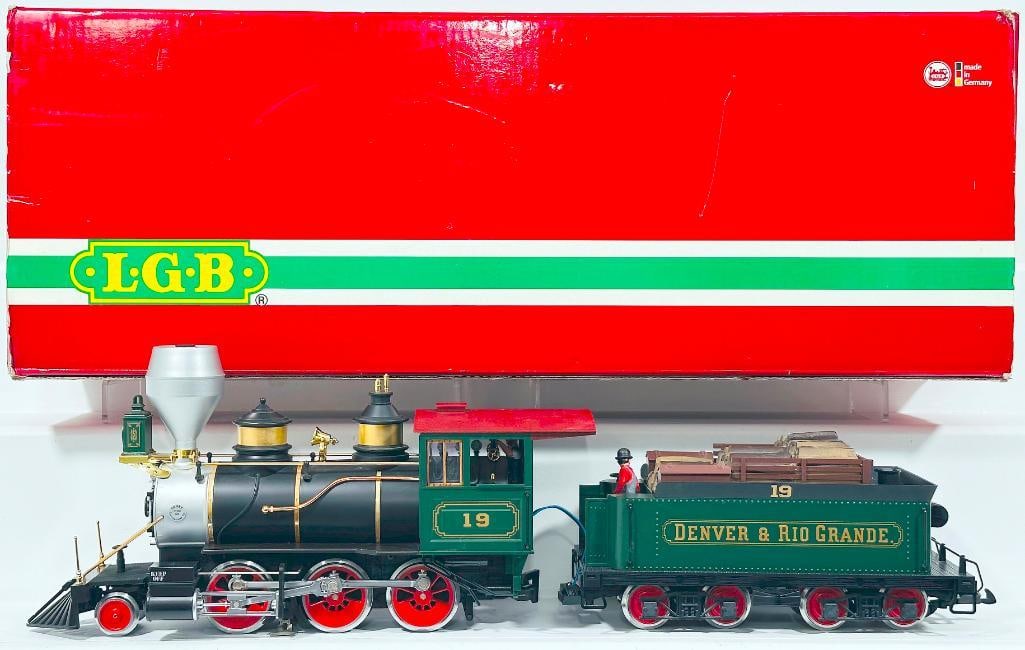 LGB Modern G Scale 2118 1 Denver and Rio Grande Old-Time Locomotive and Tender Boxed (1 of 8)