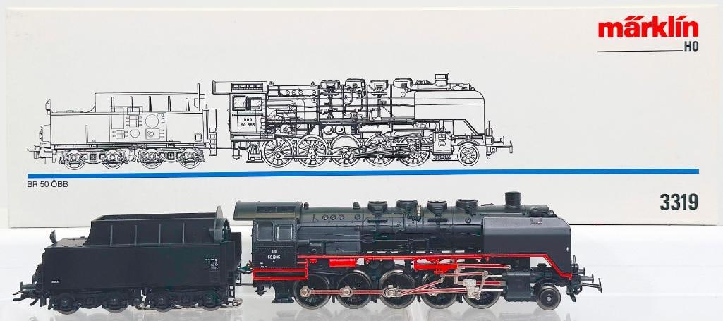 Marklin Modern HO Scale #3319 2 - 10 - 0 BR 50 OBB Locomotive and Tender Boxed (1 of 8)