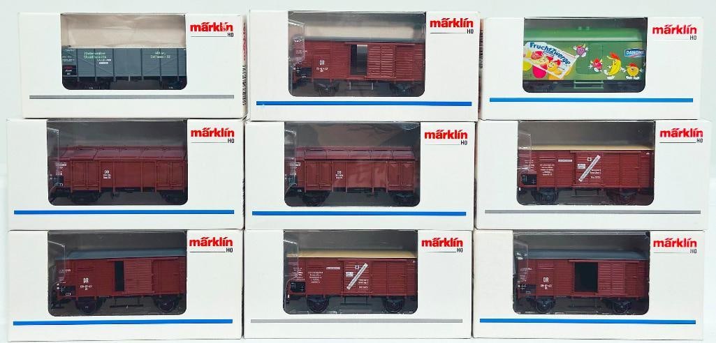 Marklin Modern HO Scale Nine (9) Assorted Freight Cars Boxed (1 of 7)