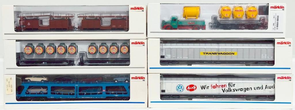 Marklin Modern HO Scale Six (6) Assorted High End Freight Cars Boxed (1 of 5)