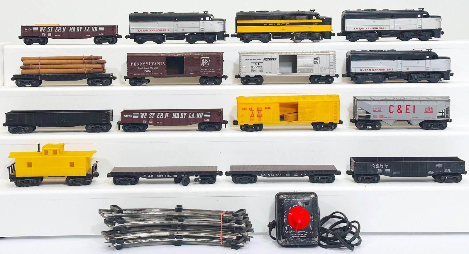 Kusan Postwar O Gauge Assorted Alco Diesel Units and Assorted Freight Cars (1 of 4)