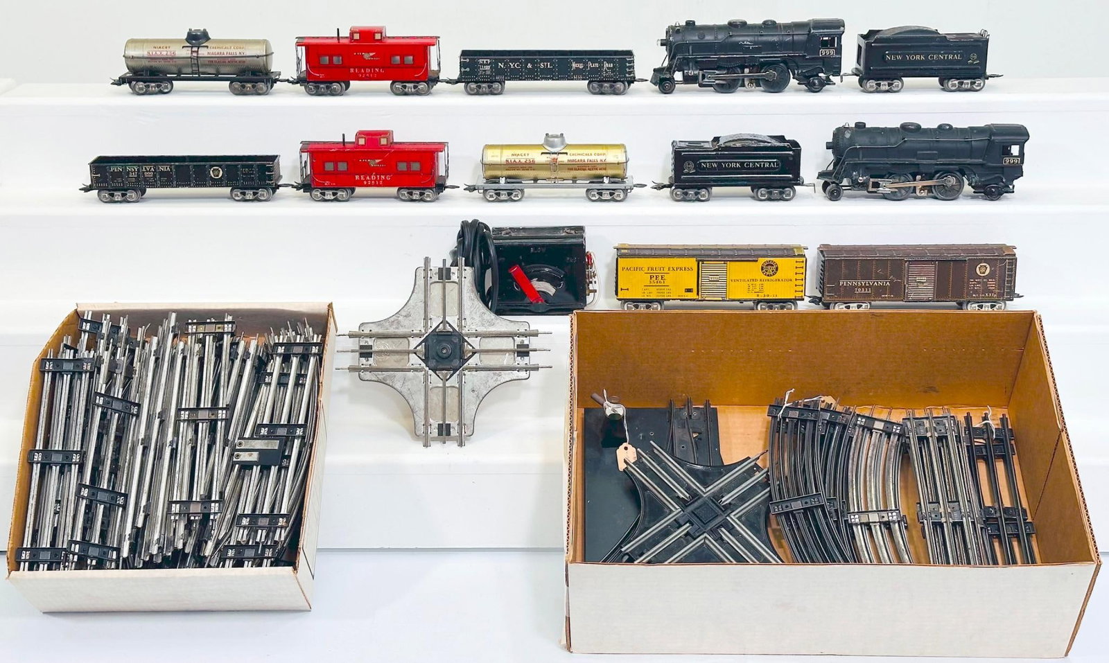 Marx Prewar O Gauge Assorted 999 Locomotives and Tenders - Assorted 8 Wheel Freight Cars (1 of 3)