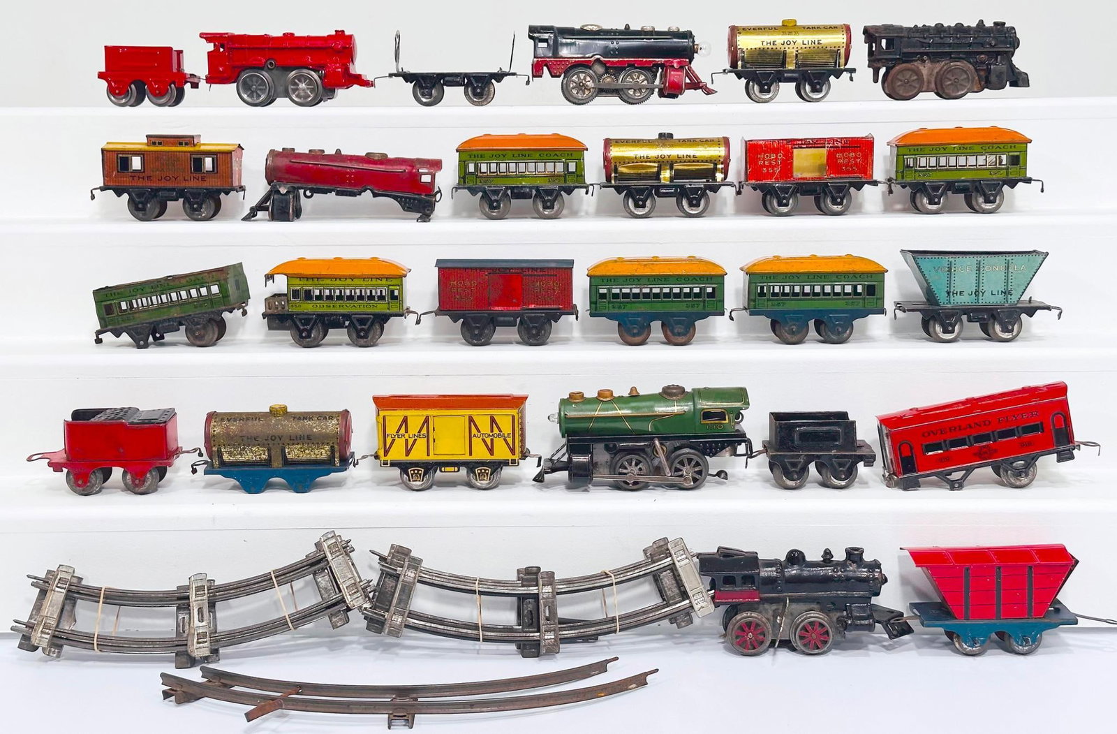 Joy Line Prewar O Gauge Assorted Joy Line Locomotives and Tenders/ Passenger Cars and Freight Cars (1 of 8)