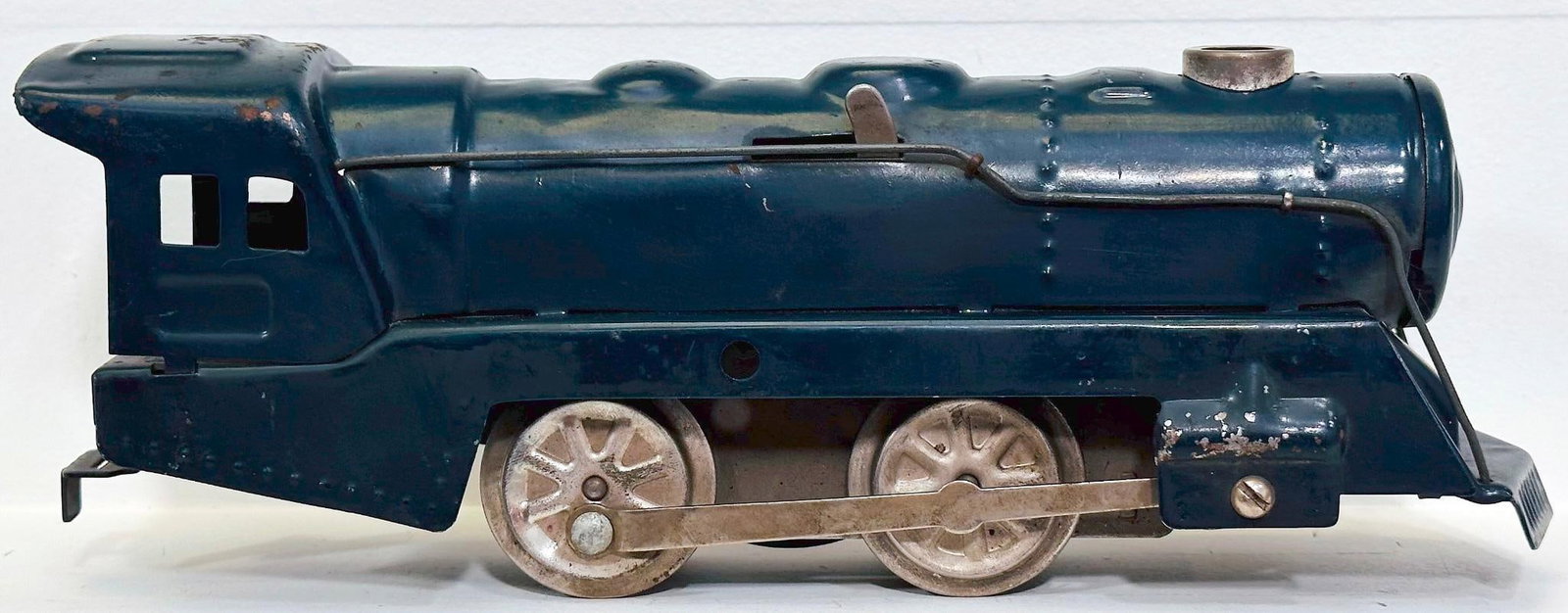 Marx Postwar O Gauge Factory Prototype Blue 0 - 4 - 0 Locomotive: Marx Postwar O Gauge Factory Prototype Blue 0 - 4 - 0 Locomotive, Model #1254, dated February 13, 1948, in Girard, in C6.