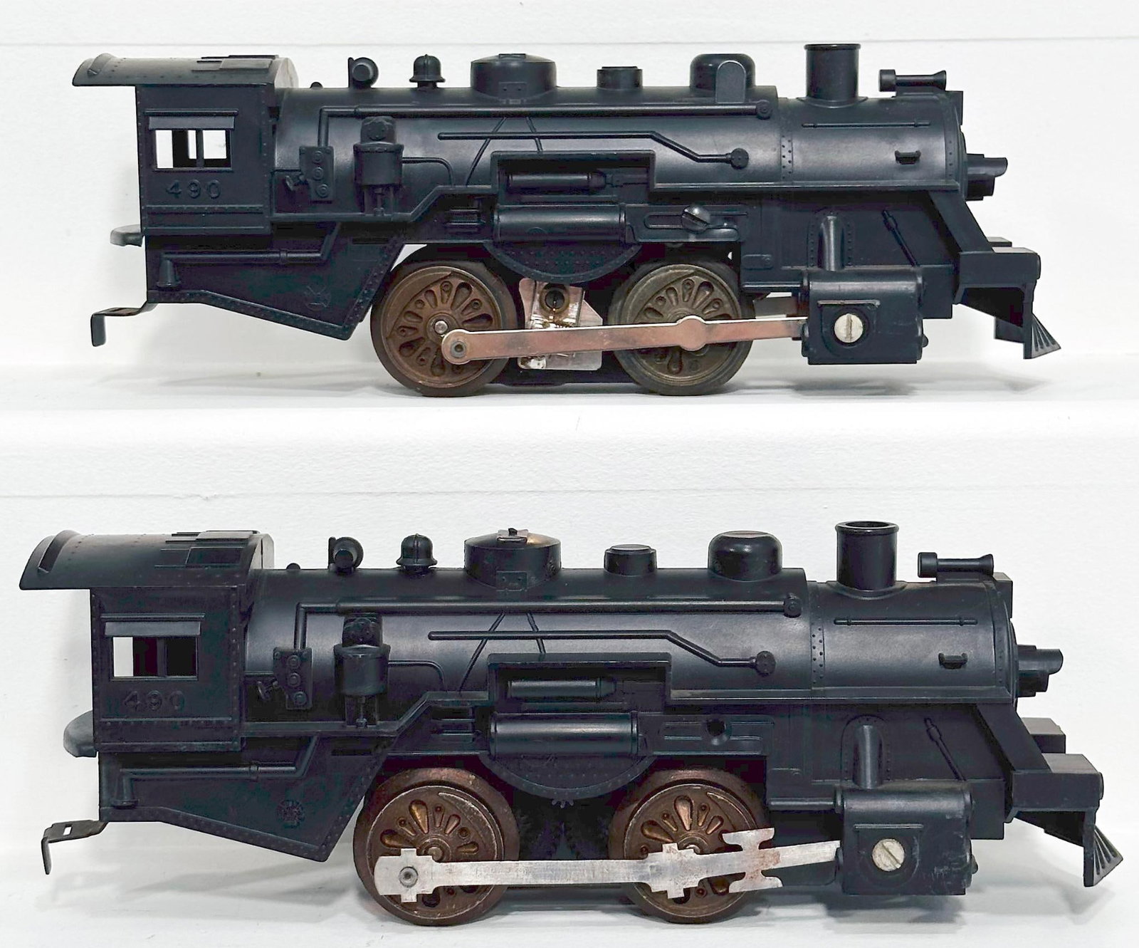 Marx Postwar O Gauge Factory Prototype 0 - 4 - 0 plastic Locomotive 490: Marx Postwar O Gauge Factory Prototype 0 - 4 - 0 plastic Locomotive 490, Model #2780-B, dated February 7, 1962, in Girard, PA, in C5 because of chipped portion of the cab roof. This Lot also comes wit