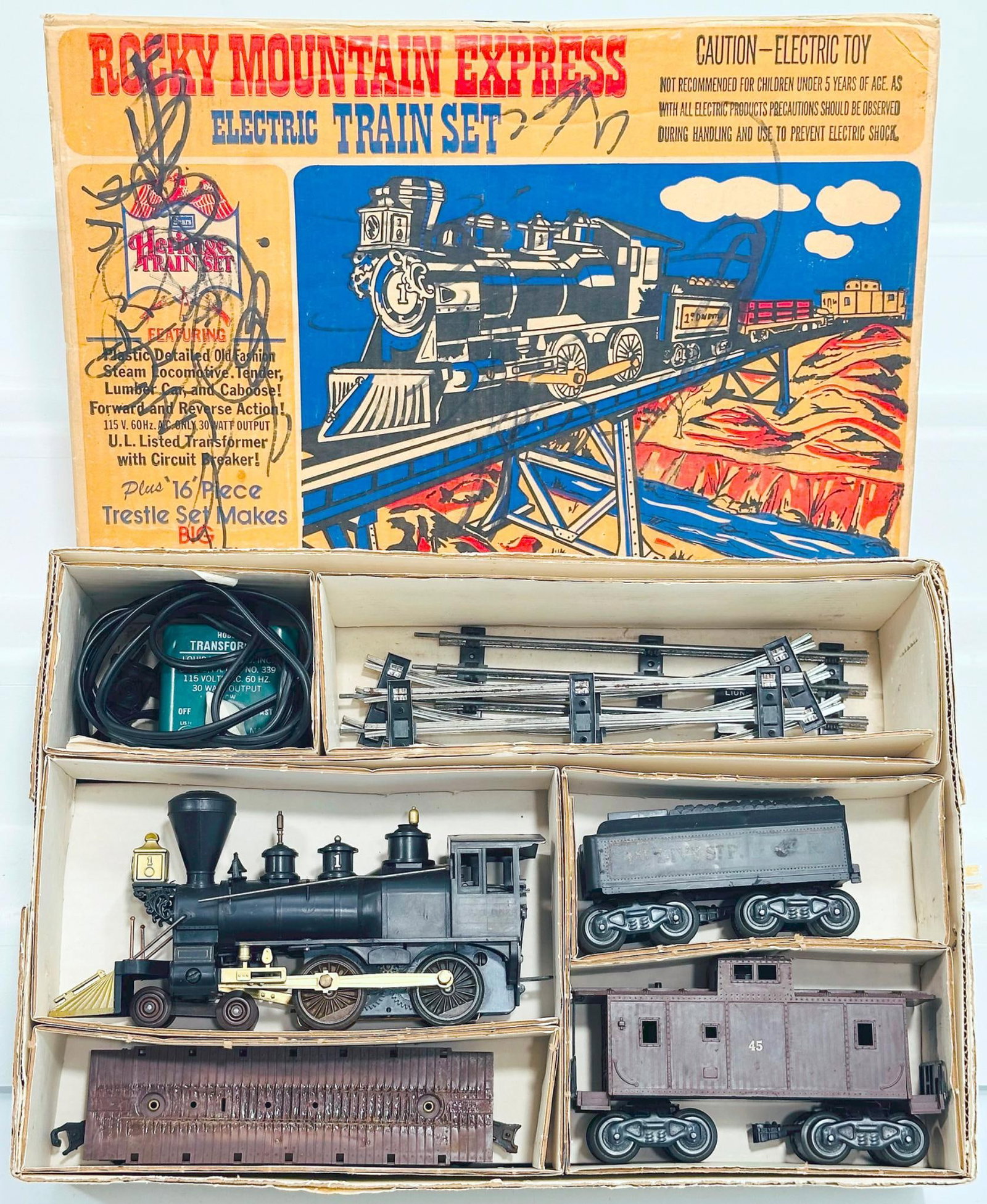 Marx Postwar O Gauge Rocky Mountain Express Set No. 15640 Boxed (1 of 10)