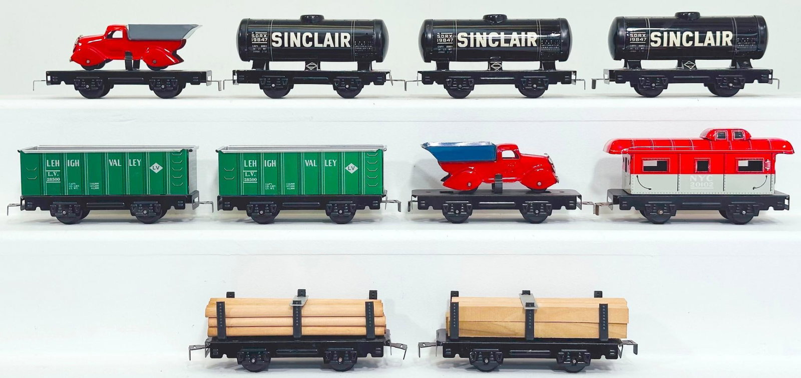 Marx Postwar O Gauge Ten (10) Assorted 4 Wheel Freight Cars (1 of 6)