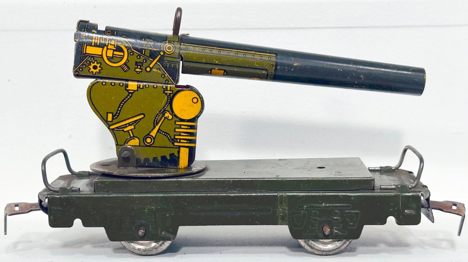 Marx Prewar O Gauge Army Cannon on Flat Car (1 of 6)