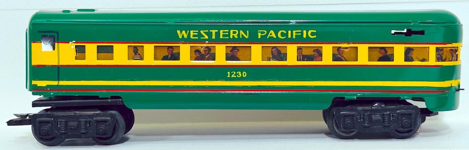 Marx Postwar O Gauge Factory Prototype hand painted Western Pacific Observation Car (1 of 7)