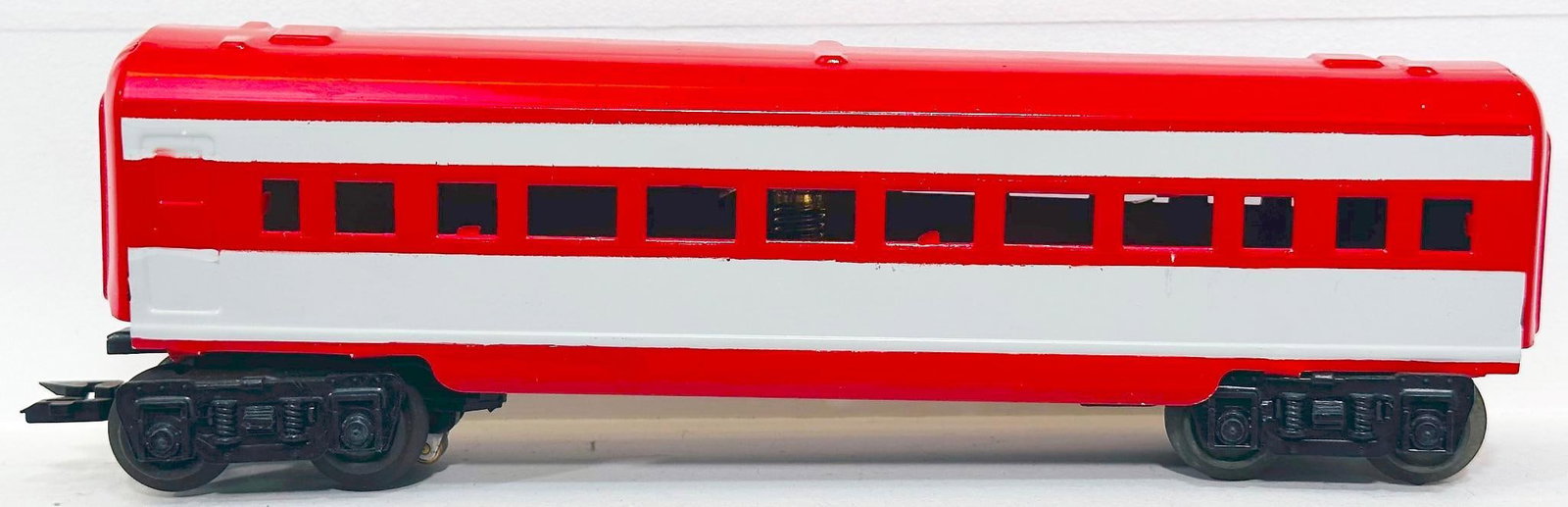 Marx Postwar O Gauge Factory Prototype hand painted The Texas Special Passenger Car: Marx Postwar O Gauge Factory Prototype hand painted The Texas Special Passenger Car, Model #2674, dated January 10, 1961, Girard, PA, in C7. Longest item in this Lot is 12 inches.