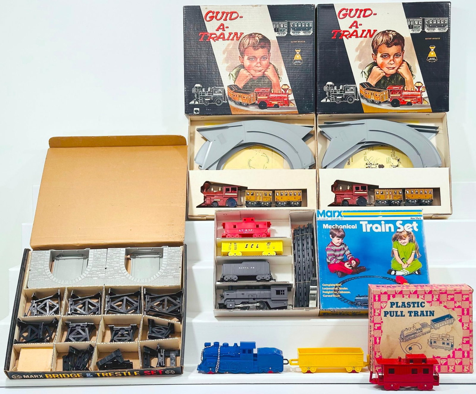 Marx Postwar Plastic Pull Train - Mechanical Train Set - Guid - A - Train Battery-Operated Boxed X2 (1 of 8)