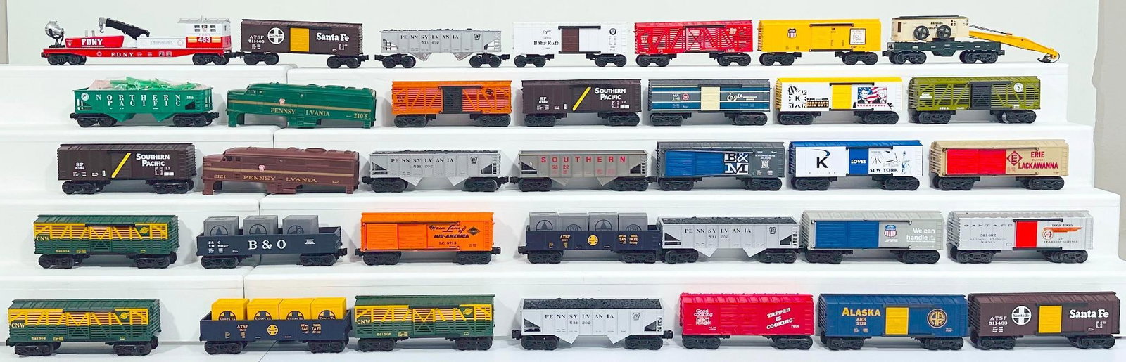 K-Line Modern O Gauge Thirty-three (33) Assorted Freight Cars and Diesel Unit Shells Only (1 of 4)