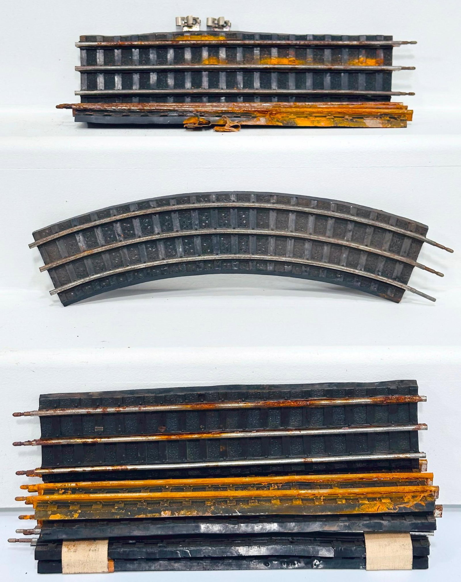Marx Postwar O Gauge Seven (7) Sections of Factory Prototype Track (1 of 4)