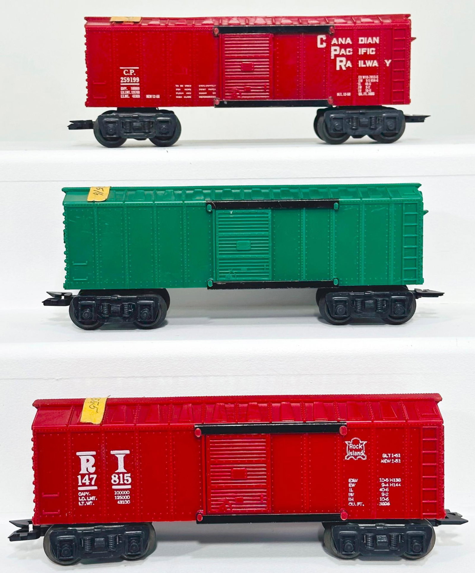Marx Postwar O Gauge Three (3) Assorted Factory Archive Box Cars (1 of 7)