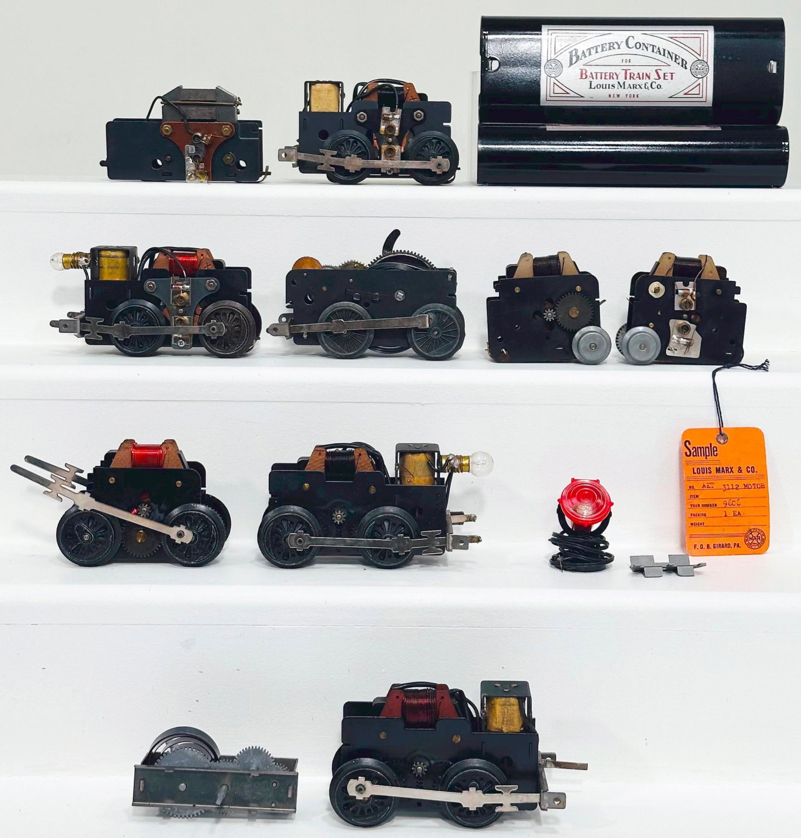 Marx Postwar O Gauge Ten (10) Assorted Factory Archive Motors with mounts (1 of 11)