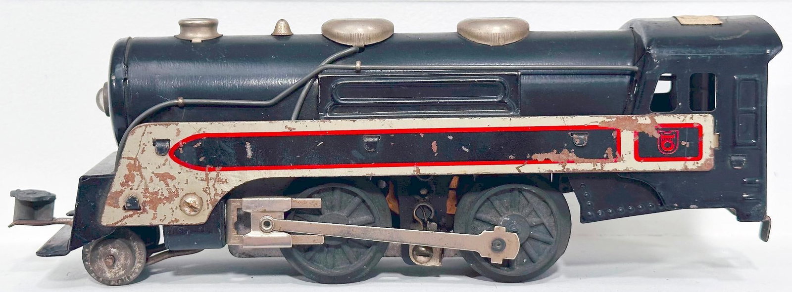 Marx Postwar O Gauge Factory Archive 2 - 4 - 0 black and silver Locomotive (1 of 7)