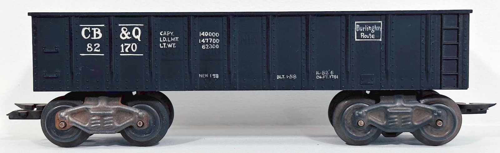 Marx Postwar O Gauge black CB&Q Hopper Factory Prototype (1 of 7)