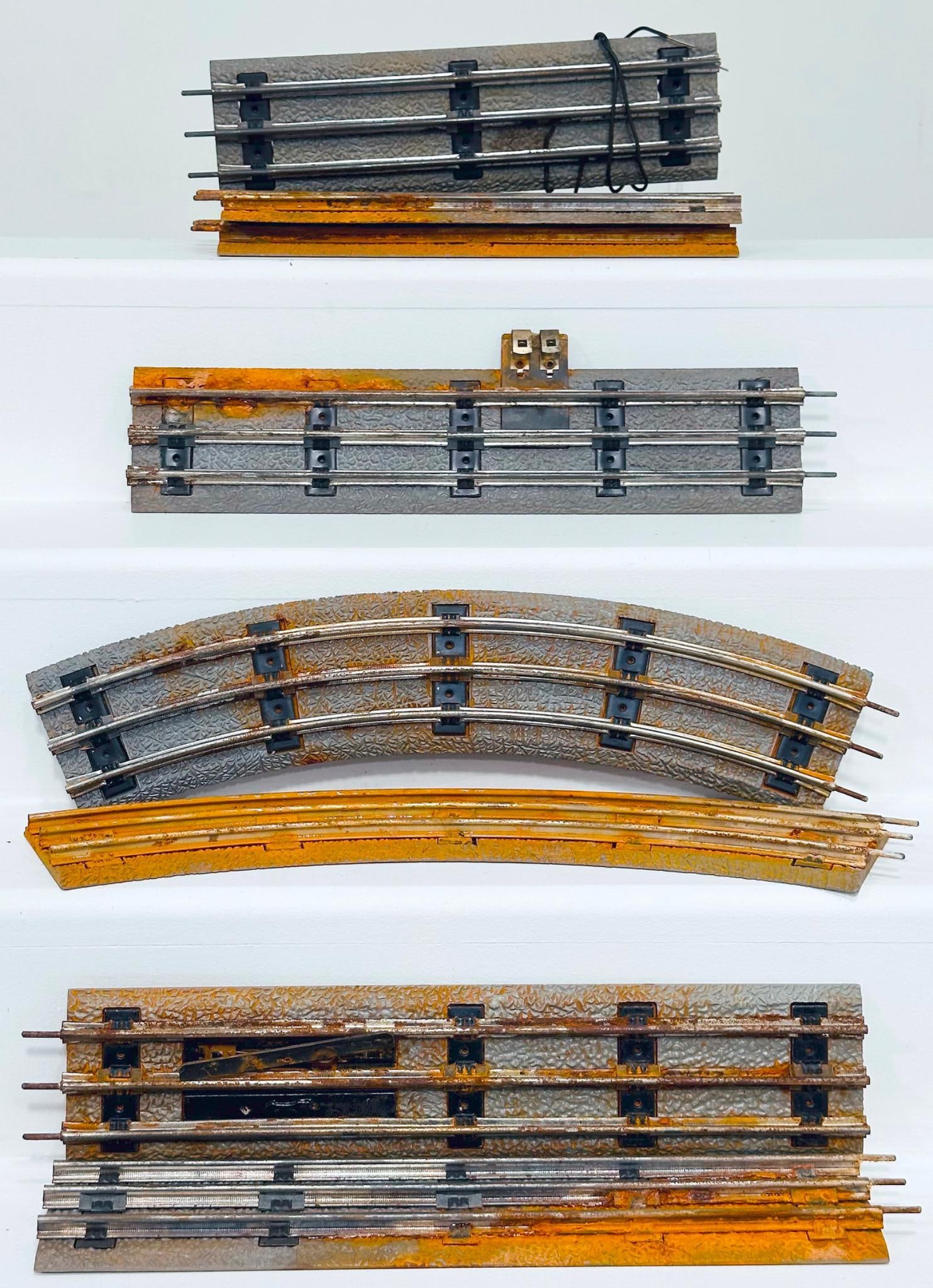 Marx Postwar O Gauge Factory Prototype Eight (8) Sections of Track with Roadbed (1 of 9)