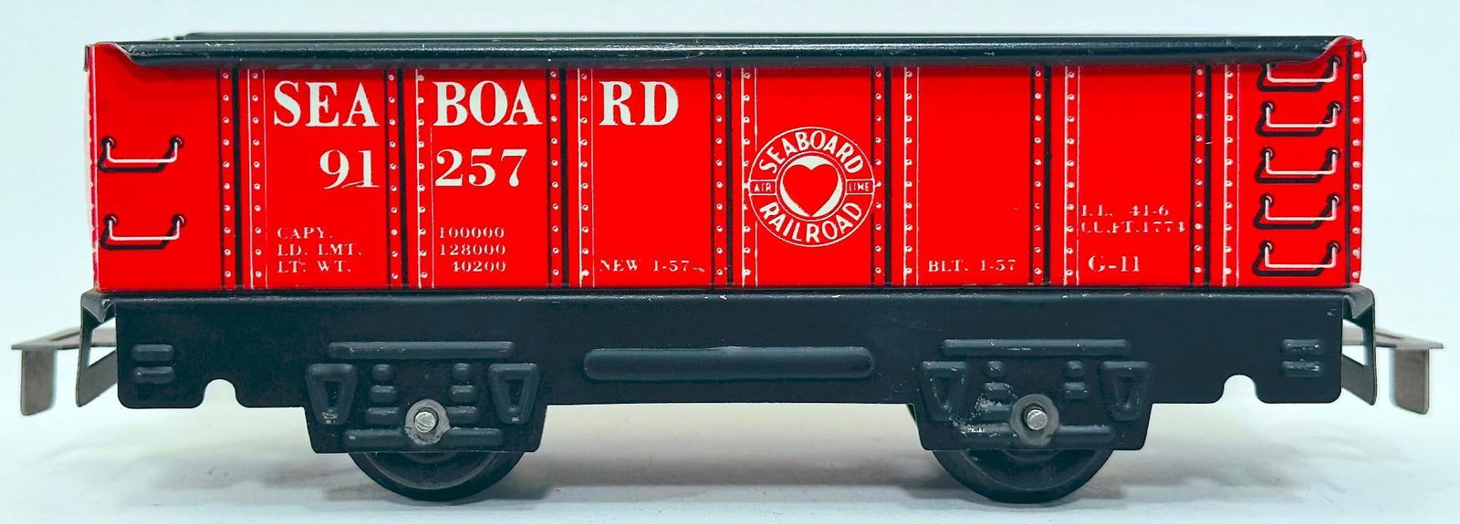 Marx Postwar O Gauge Seaboard 4 Wheel Gondola Factory Archive (1 of 7)