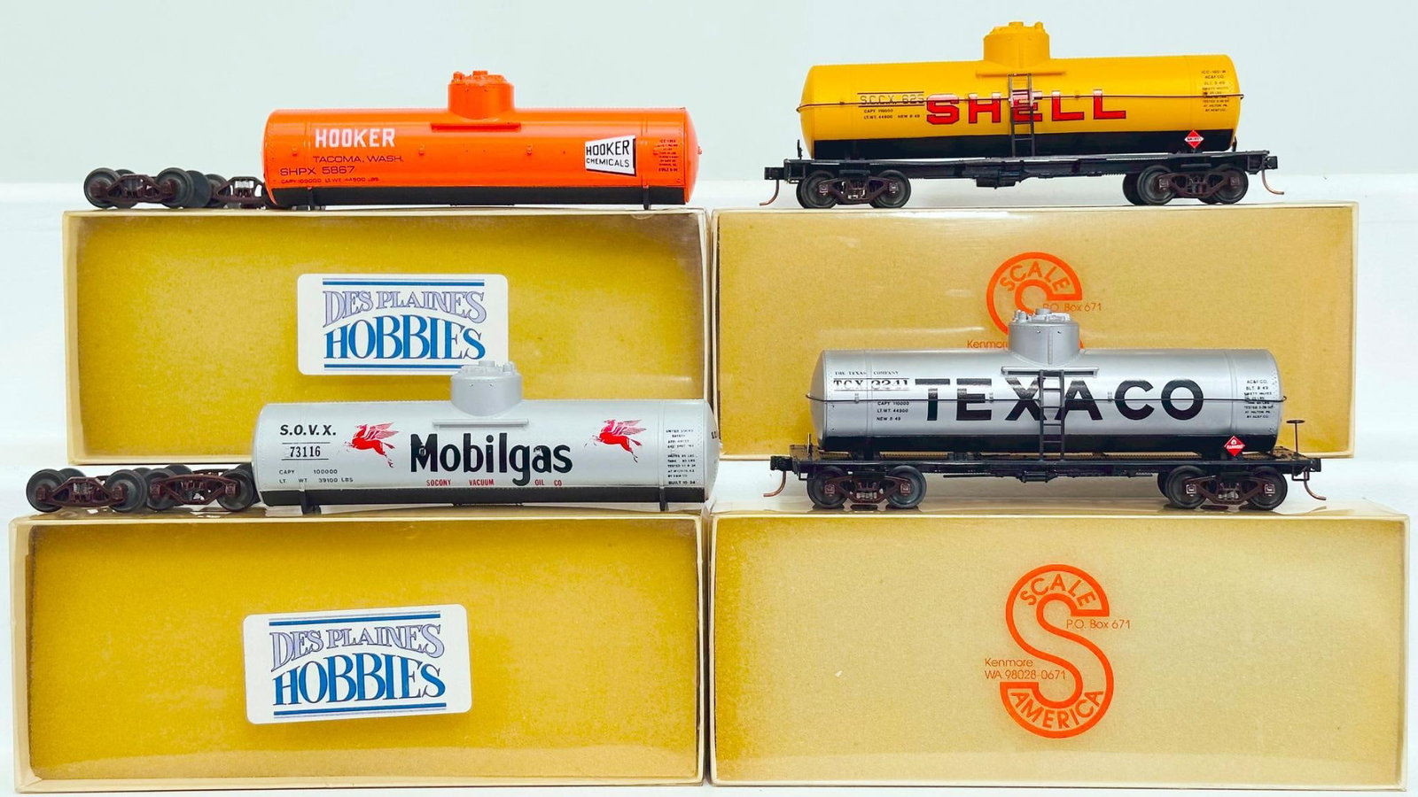 DES Plaines Hobbies Modern S Gauge Four (4) Assorted Freight Cars Boxed (1 of 8)