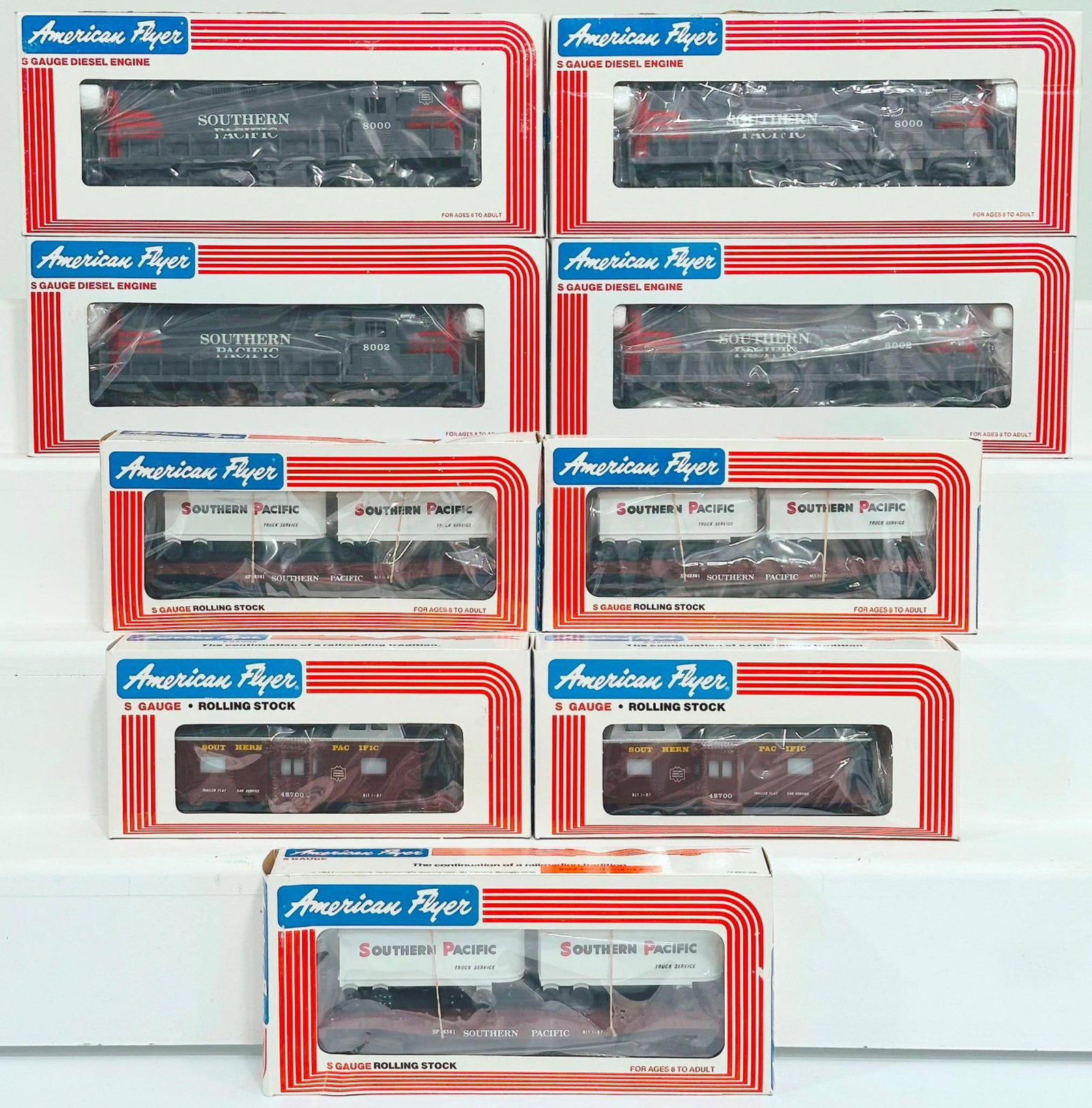 Lionel American Flyer Modern S Gauge Southern Pacific GP-9 Diesel Switcher X2/SP Five Freight Cars (1 of 5)