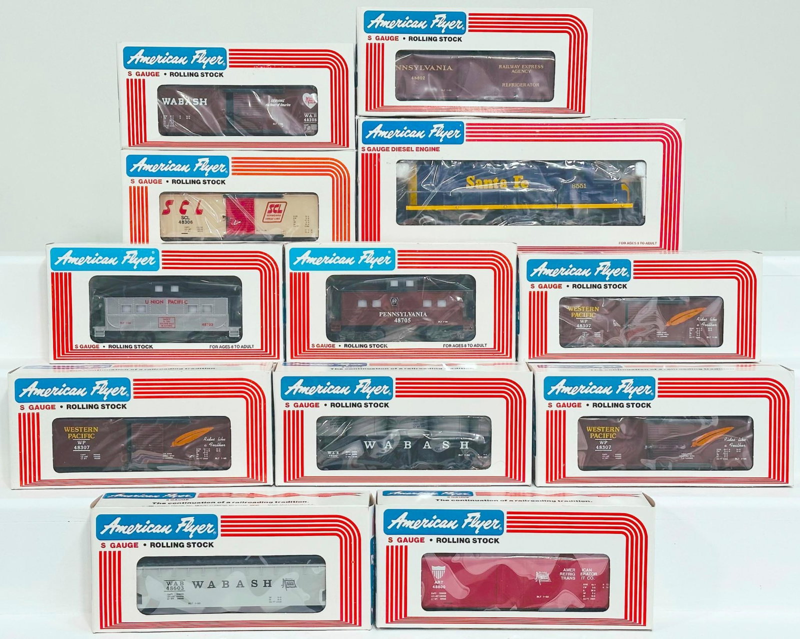 Lionel American Flyer Modern S Gauge Santa Fe GP-20 Diesel Engine/Eleven (11) Assorted Freight Cars (1 of 6)
