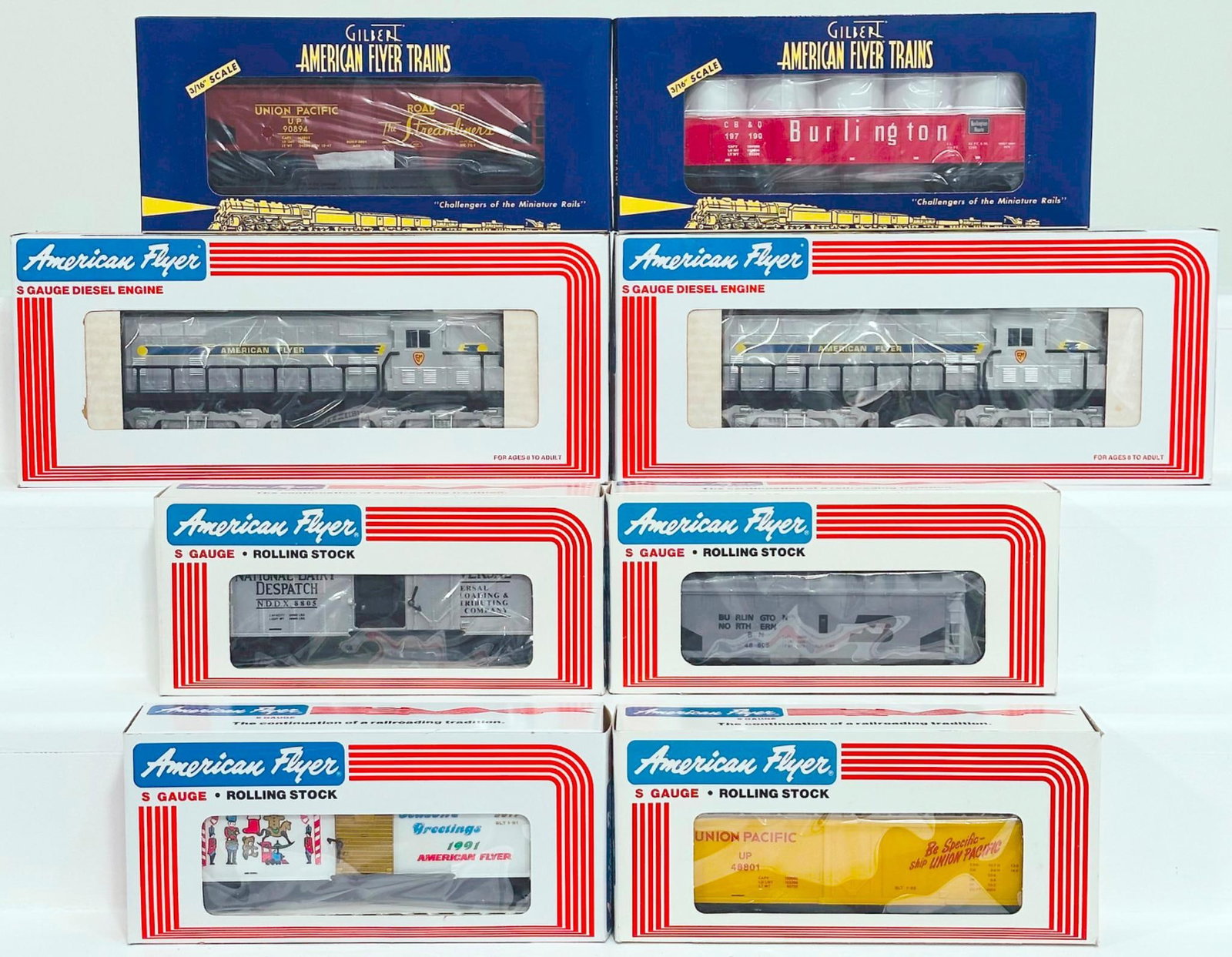 Lionel American Flyer Modern S Gauge GM GP - 7 Switcher X2 and Six (6) Assorted Freight Cars (1 of 5)