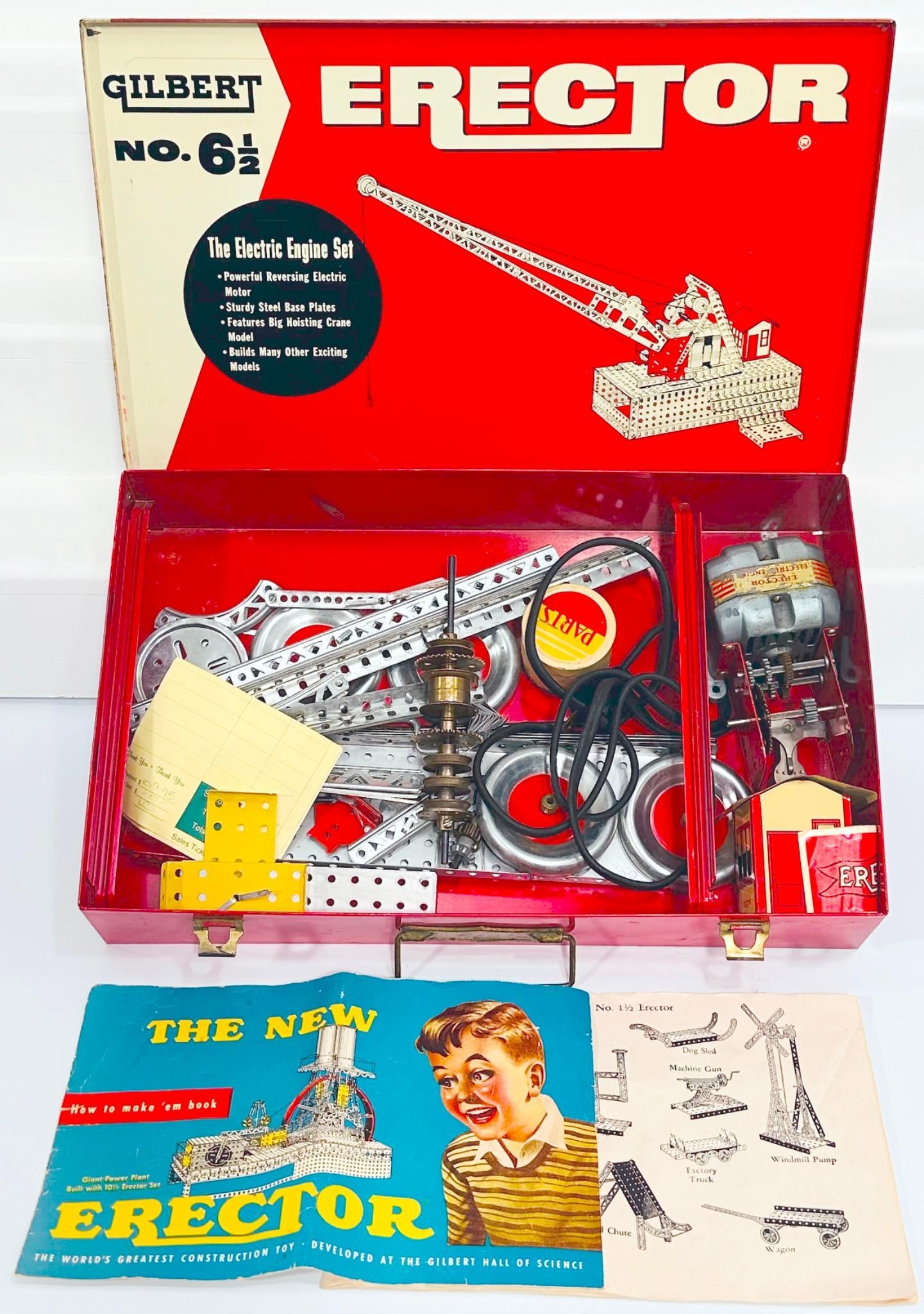 Gilbert Erector Set Postwar Three (3) Assorted Erectors Sets - 3