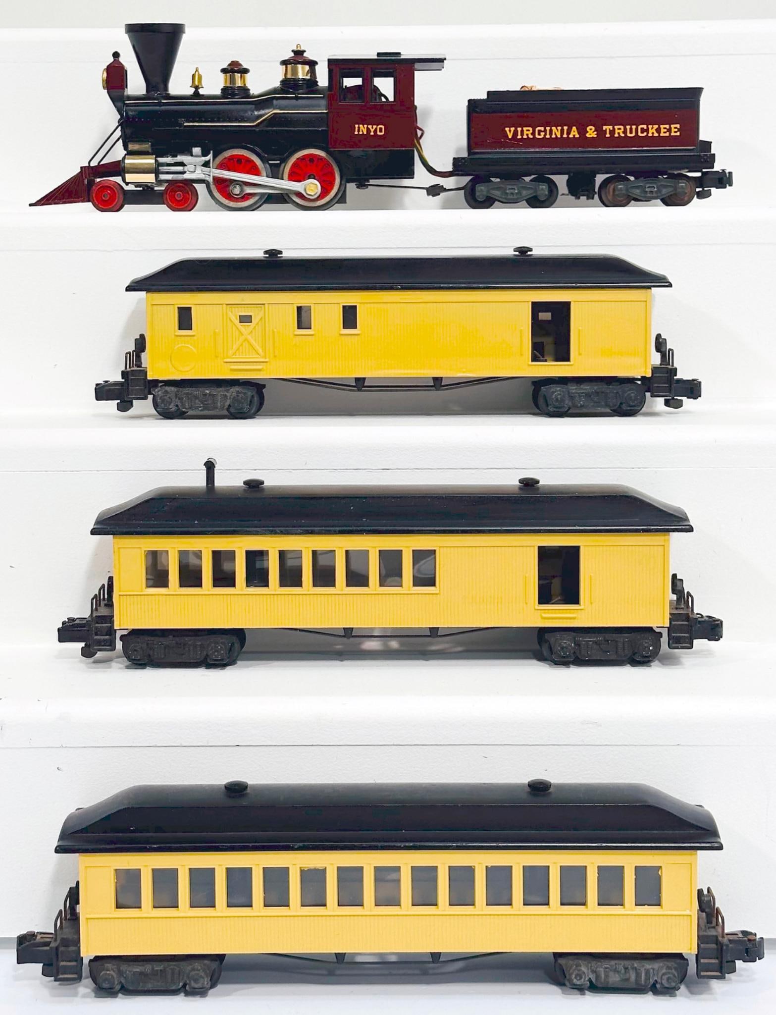 American Flyer Postwar S Gauge Virginia and Truckee 4-4-0 Old Time Locomotive and Tender with 3 Cars (1 of 6)