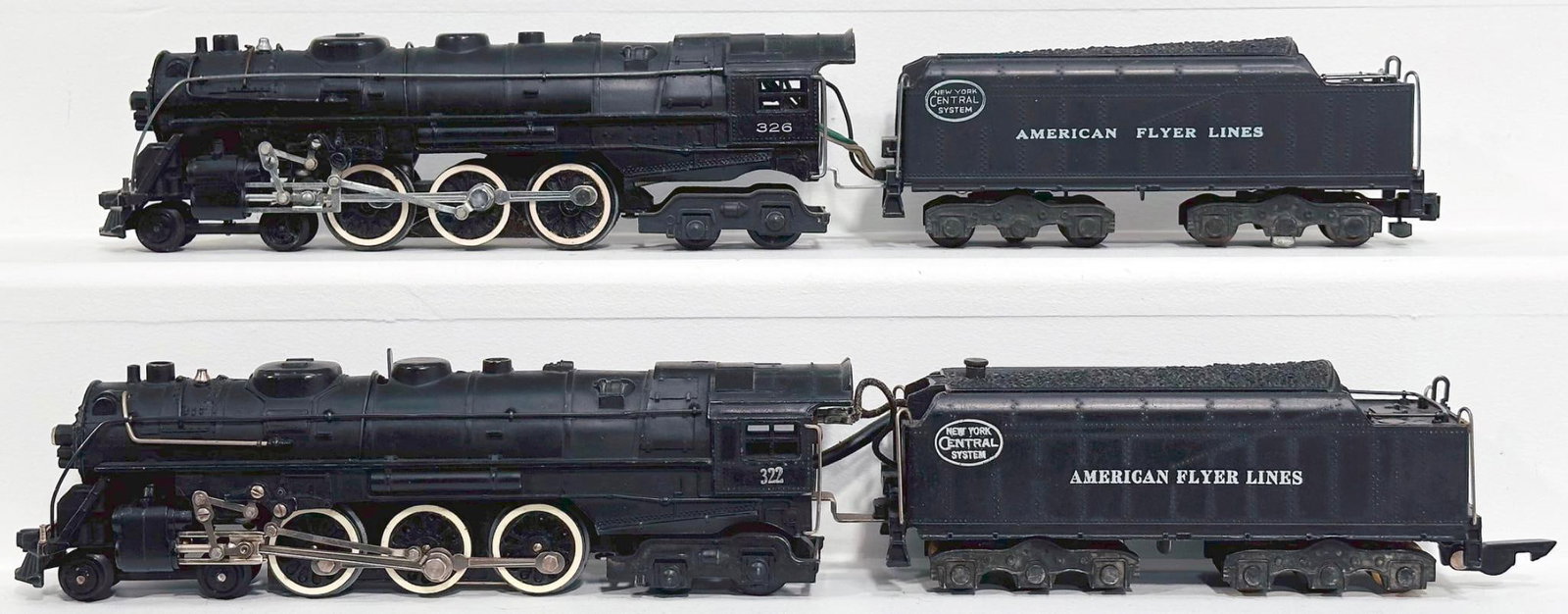 American Flyer Postwar S Gauge 322 NYC 4-6-4 Locomotive and Tender and 326 NYC 4-6-4 Loco and Tender (1 of 6)