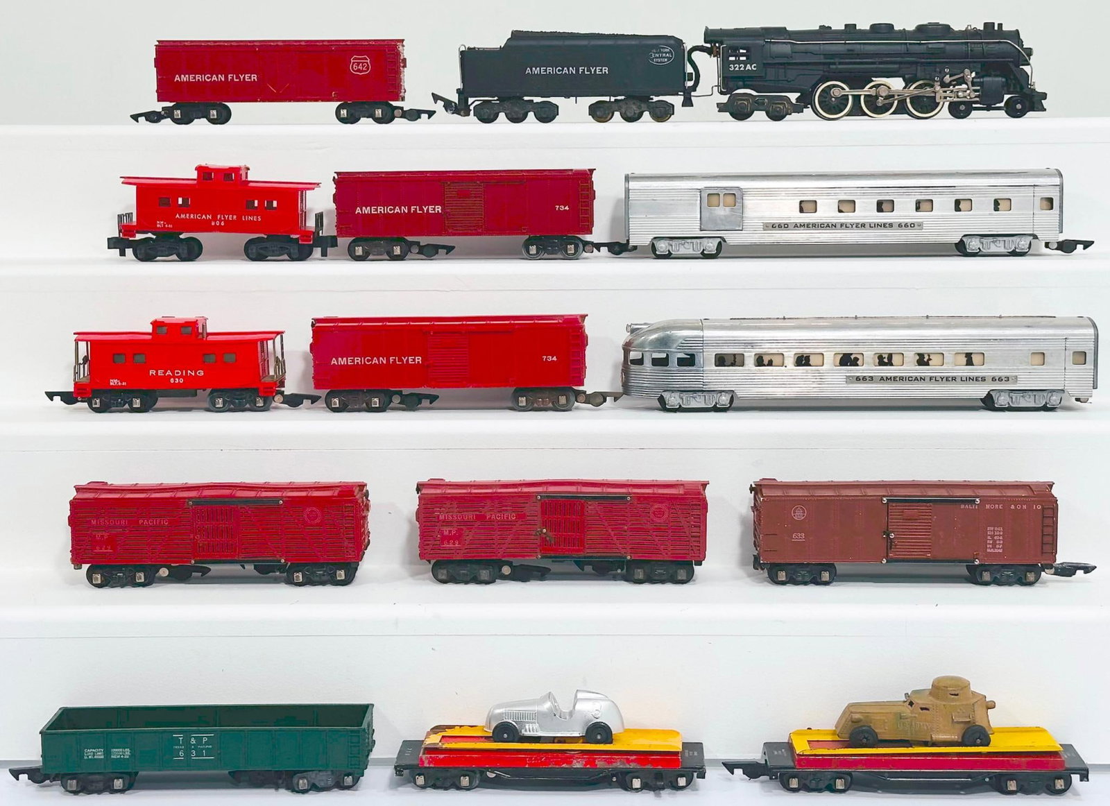 American Flyer Postwar S Gauge 322 AC New York Central 4-6-4 Locomotive and Tender/660-663 Cars (1 of 6)