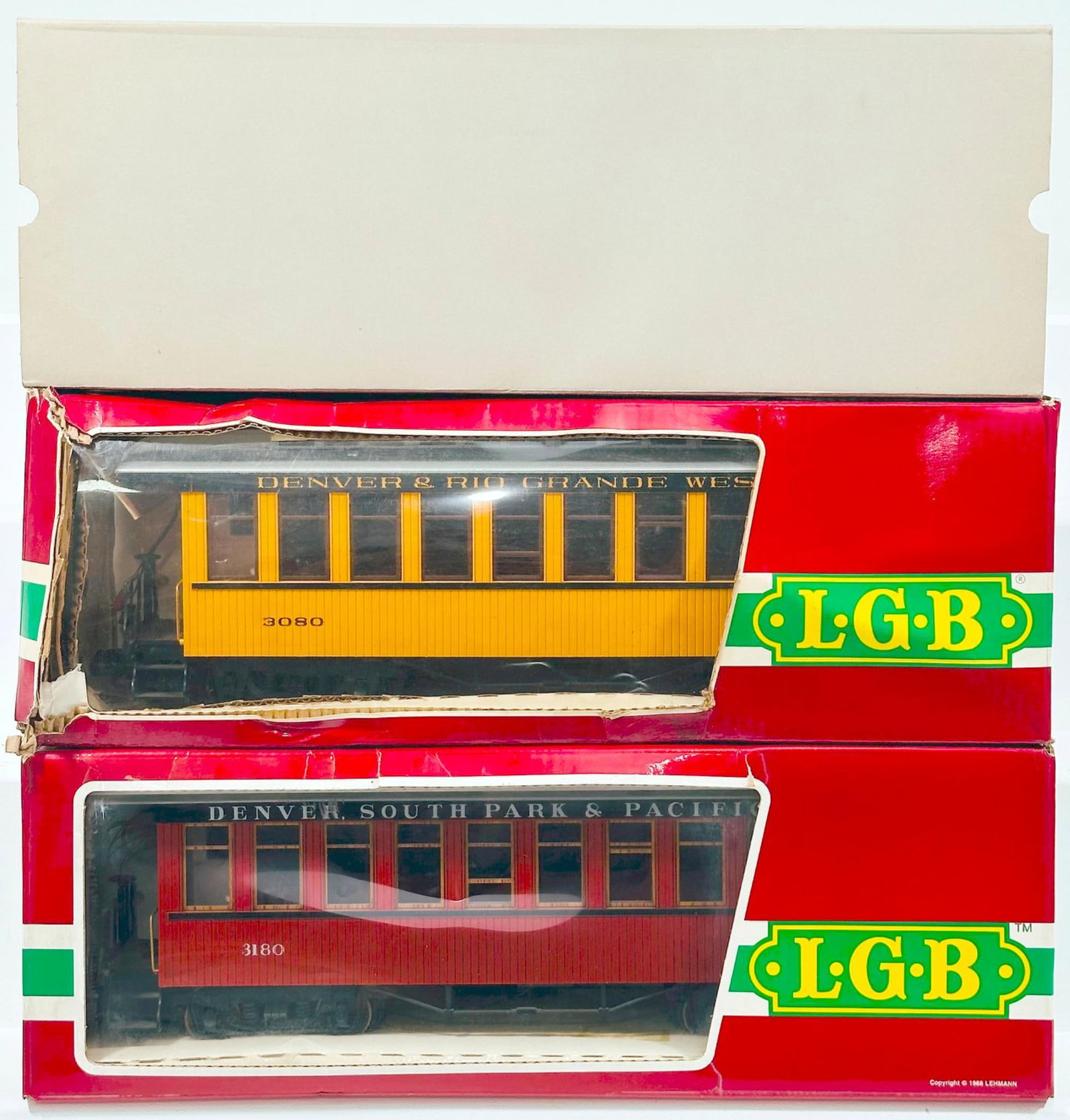 LGB Modern G Scale Old - Time Sided Passenger Car #3180 and Old -Time Woodsided Passenger Car #3080 (1 of 4)