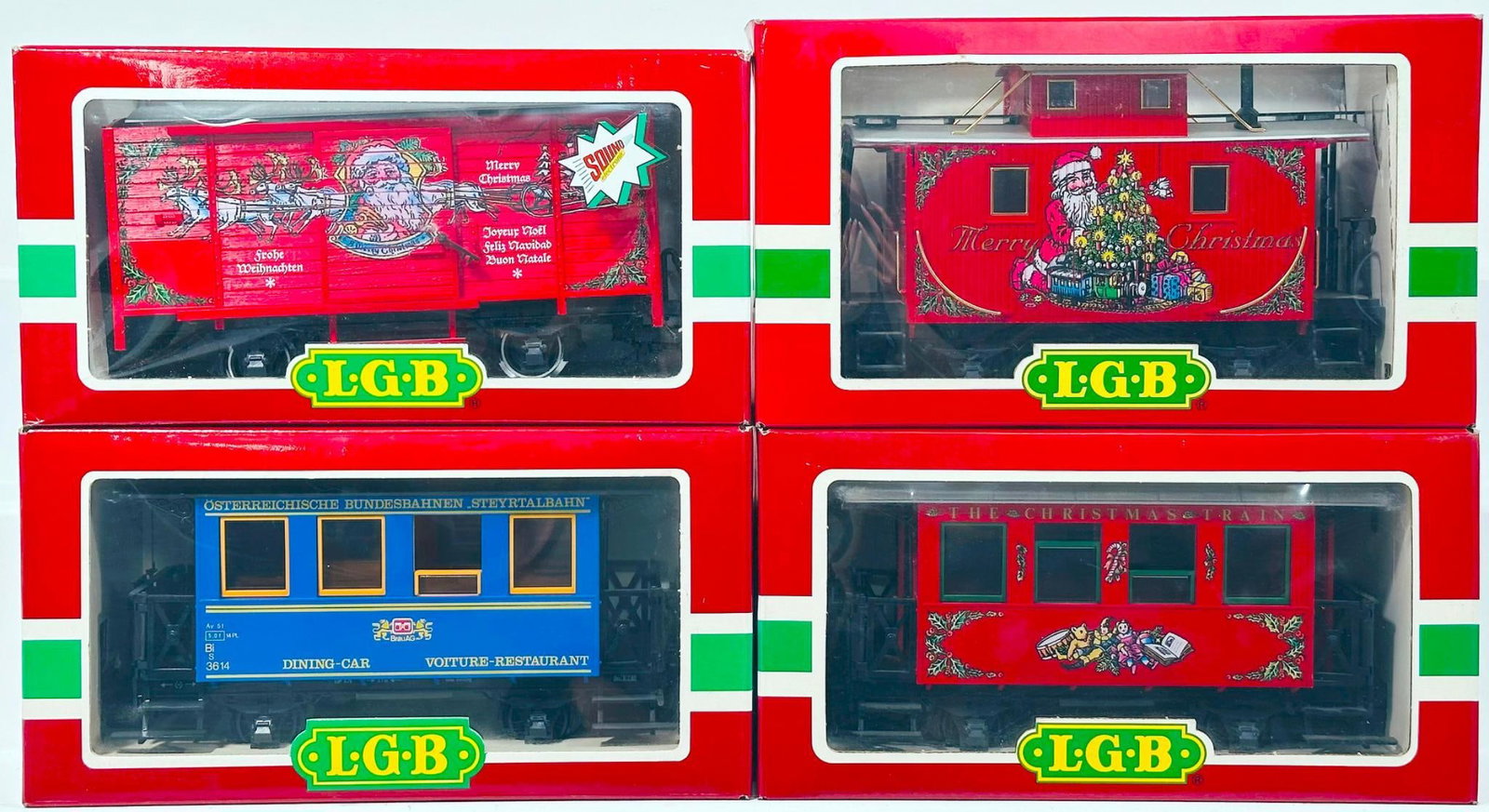 LGB Modern G Scale Four (4) Assorted Early European Freight Cars Boxed (1 of 5)