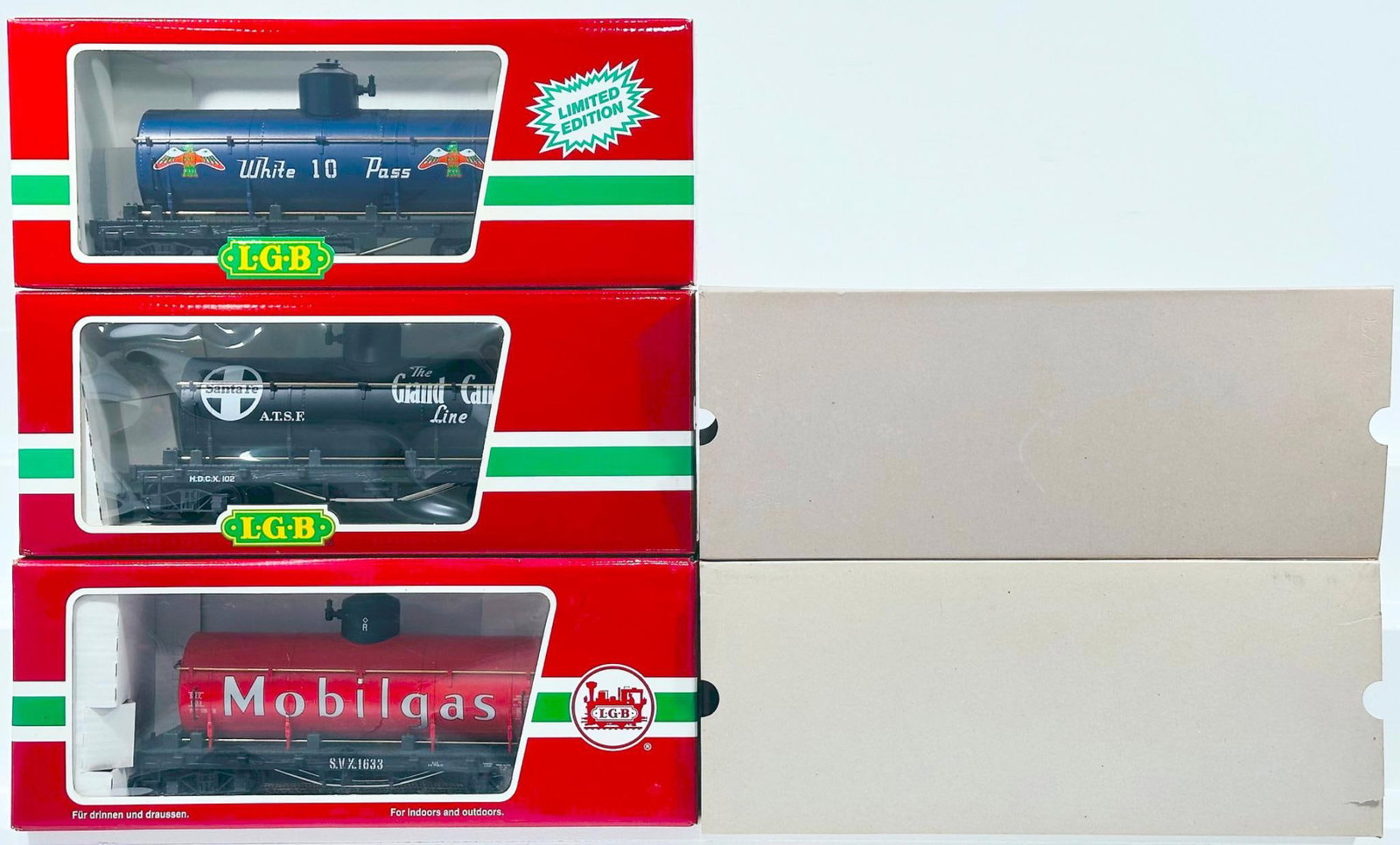 LGB Modern G Scale Three (3) Assorted Tank Cars Boxed (1 of 4)