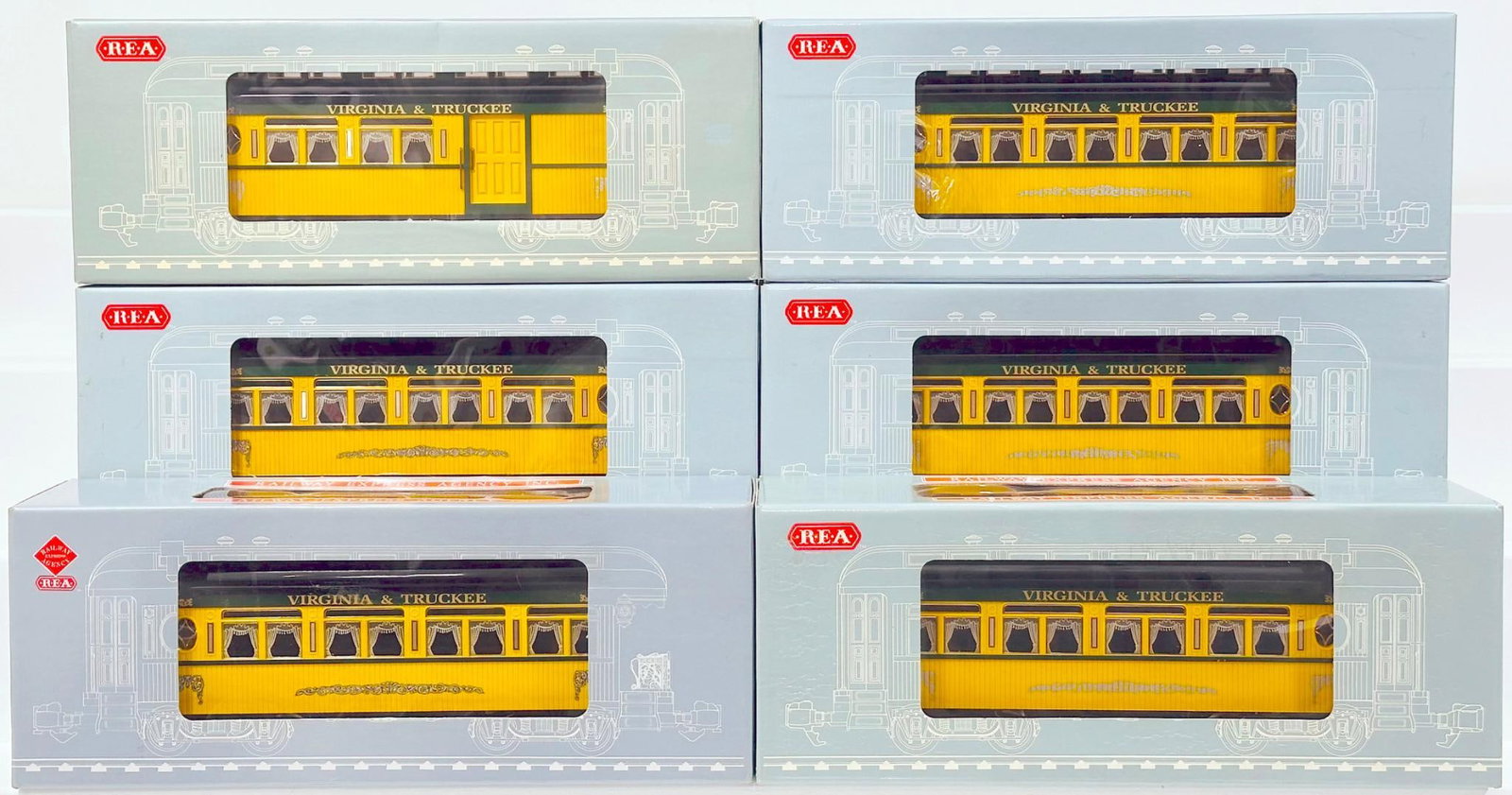 REA Modern G Scale Six (6) Assorted V&T Old-Time Passenger Cars Boxed (1 of 5)