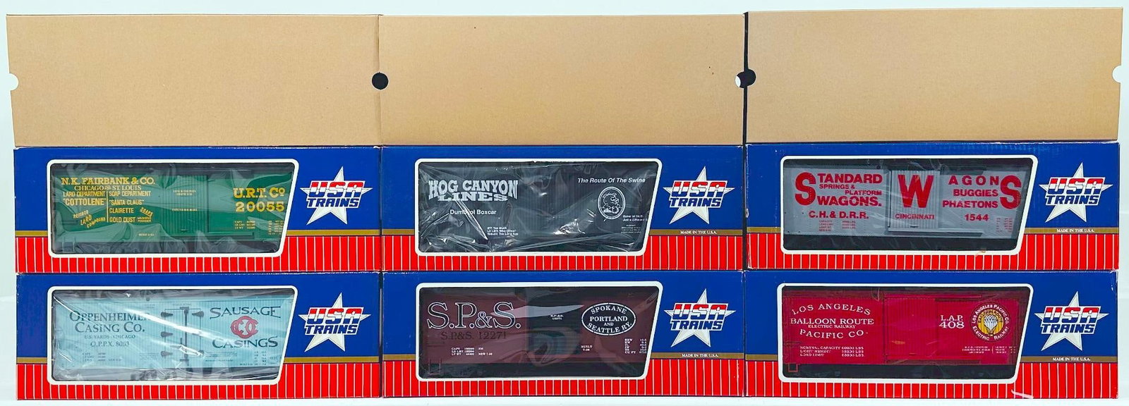 USA Trains Modern G Scale Six (6) Assorted Freight Cars Boxed (1 of 5)